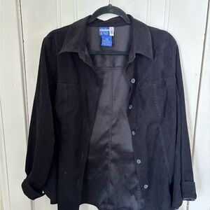 Women's 90s Black Button-Up shirt/jacket